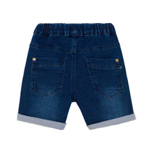 Load image into Gallery viewer, deux par deux Boys French Terry Short With Pocket Navy Denim
