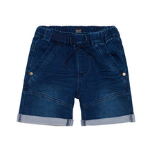 Load image into Gallery viewer, deux par deux Boys French Terry Short With Pocket Navy Denim
