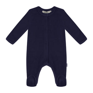 Antebies Baby Boy Deep Navy Velvet Footsie