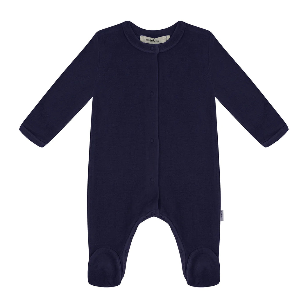 Antebies Baby Boy Deep Navy Velvet Footsie