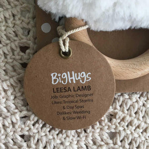 O.B. Designs Dingaring Leesa Lamb Wooden Teether