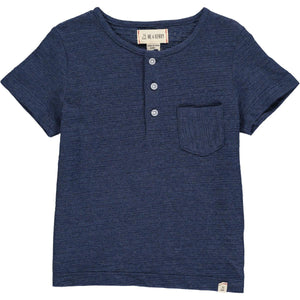 Me & Henry Boys Dodger Henley - Ribbed Navy