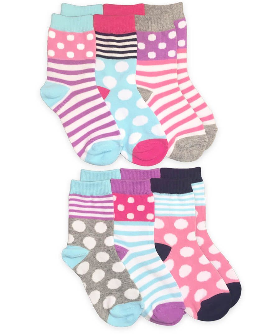 Jefferies Socks Girls Dots & Stripes - 6 Pack