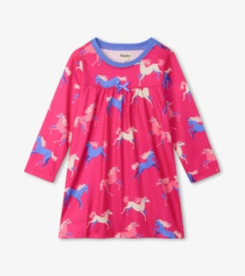 Hatley Girls Dreamland Horses Long Sleeve Nightdress