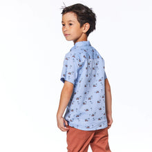 Load image into Gallery viewer, deux par deux Boys Printed Cotton Shirt - Blue Trucks
