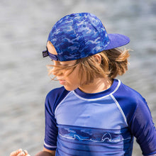 Load image into Gallery viewer, deux par deux Boys Printed Cap - Navy Blue Sharks
