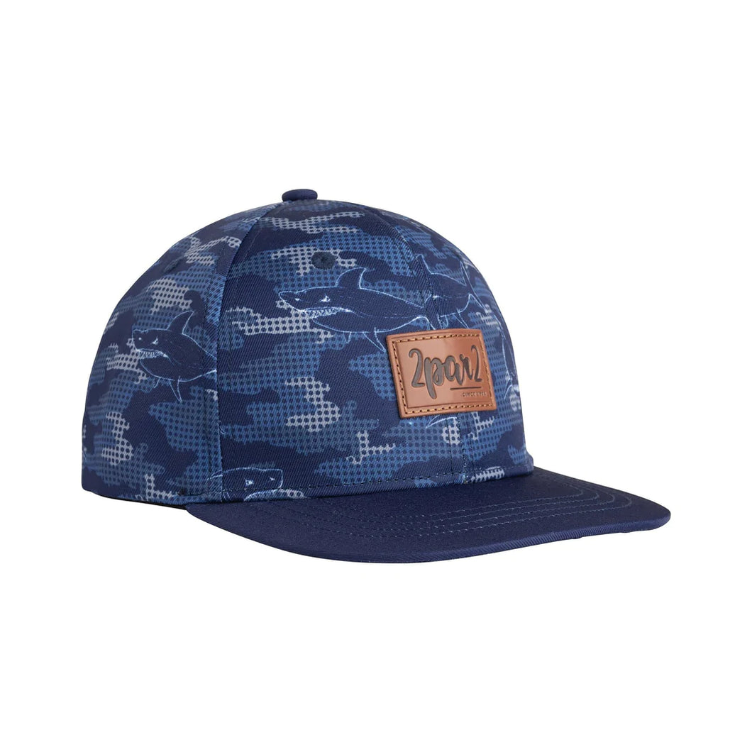 deux par deux Boys Printed Cap - Navy Blue Sharks