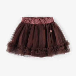 Souris Mini Girls Tulle Skirt - Brown