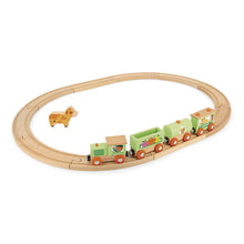 Load image into Gallery viewer, Janod Wooden Story Farm Train with Tracks

