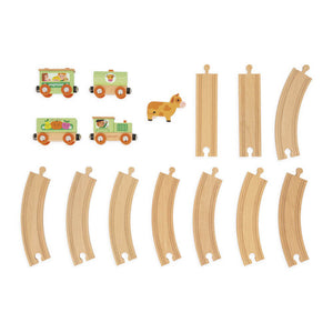 Janod Wooden Story Farm Train with Tracks