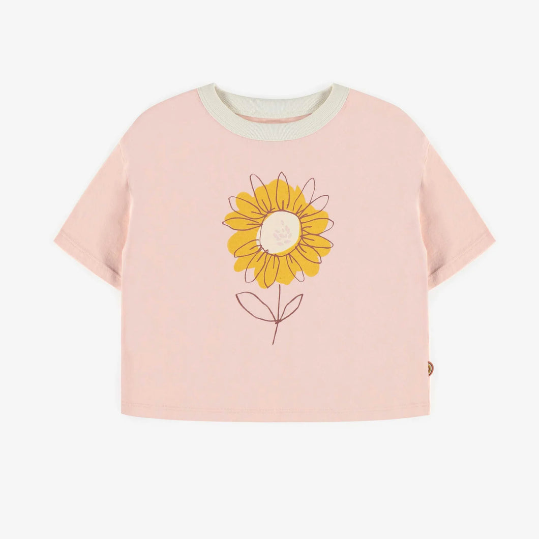 Souris Mini Girls Flower Crop Top - Pink