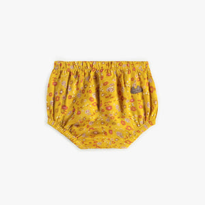 Souris Mini Baby Girls Yellow Flowery Viscose Dress w/Bloomer