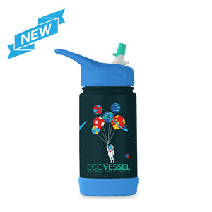 EcoVessel Frost - 12 oz Insulated Stainless Steel Water Bottle with Straw