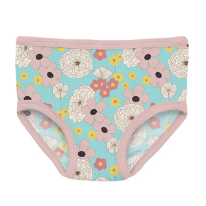 Kickee Pants Girls Print Underwear - Summer Sky Flower Power