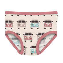 Load image into Gallery viewer, Kickee Pants Girls Print Underwear Set of 3 - Peace, Love and Happiness, Baby Rose &amp; Natural Vintage Vans
