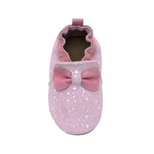 Load image into Gallery viewer, Robeez Soft Soles - Glitz Bow Pink Suede
