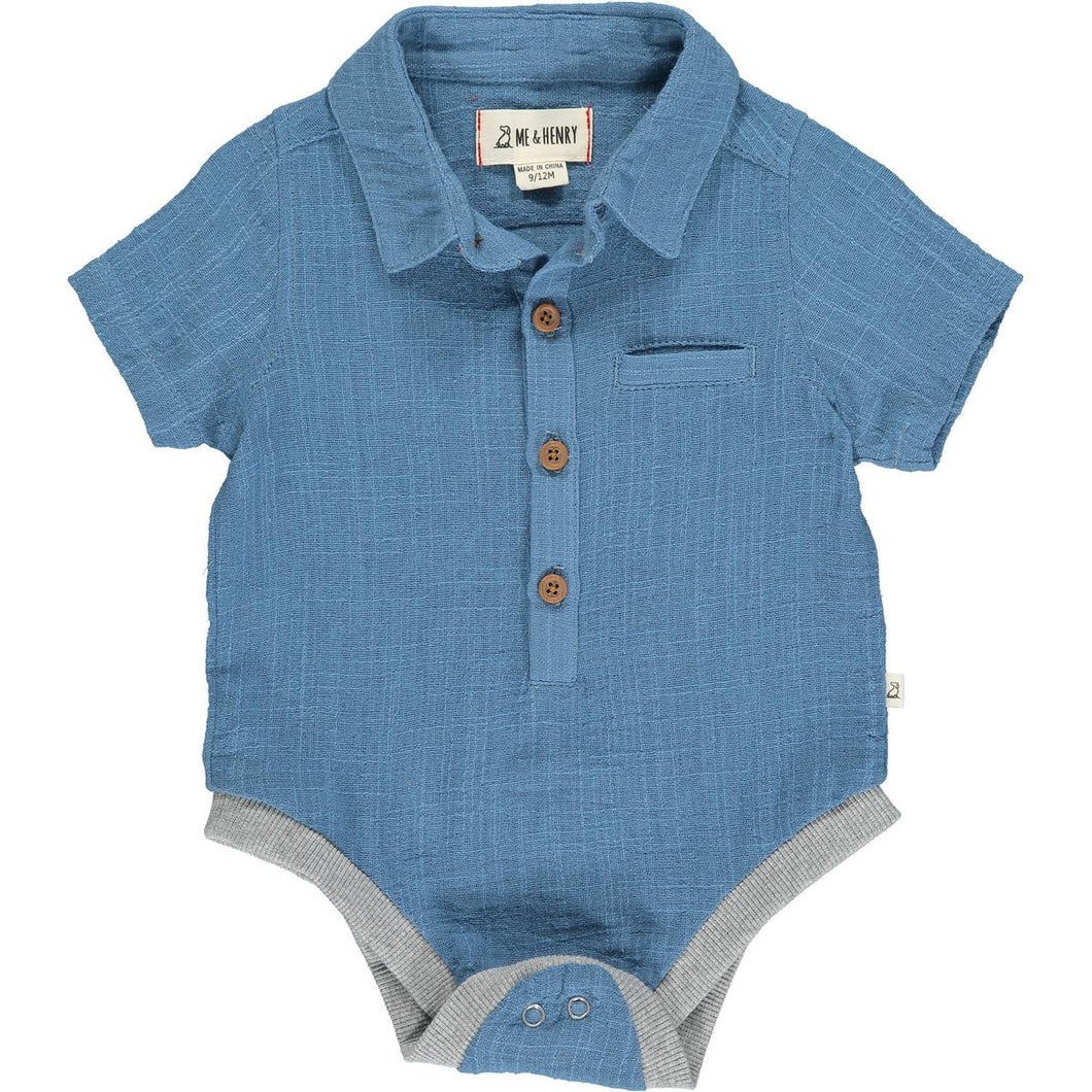 Me & Henry Baby Boys Helford Woven Onesie