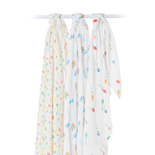 Load image into Gallery viewer, Lulujo Bamboo Muslin Swaddle 3 Pack - High in the Sky
