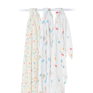 Lulujo Bamboo Muslin Swaddle 3 Pack - High in the Sky