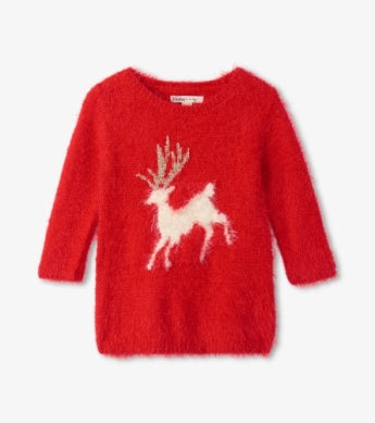 Hatley Baby Girl Holideer Fuzzy Sweater Dress