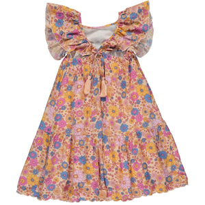 Vignette Girls Joplin Dress - Peach Retro Floral