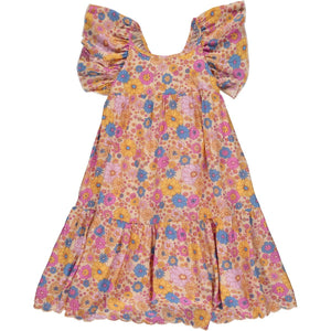 Vignette Girls Joplin Dress - Peach Retro Floral