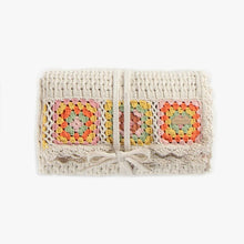 Load image into Gallery viewer, Souris Mini Crochet Cream Blanket with Colourful Border
