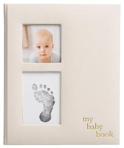 Pearhead Linen Babybook - Natural Linen