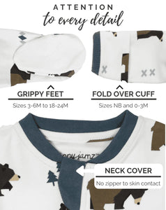 ZippyJamz Little Grizzle Footed Zipper Sleeper