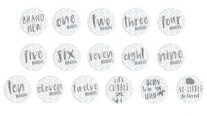 Pearhead Memory Book & Sticker Set - White/Grey