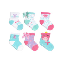 Load image into Gallery viewer, Robeez 6 PK Infant Socks - Mermaid Dreams
