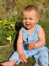 Load image into Gallery viewer, ettie + h Baby Boys Mewan Woven Romper - Blue Bikes
