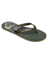 Load image into Gallery viewer, Quiksilver Molokai Panel Youth Flip-Flops - Green/Black/Green
