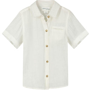 Poppet & Fox Boys Gauze Shirt - White