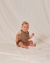 Load image into Gallery viewer, Rylee + Cru Baby Girls Shoulder Tie Bubble Onesie - Chocolate Floral
