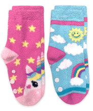 Load image into Gallery viewer, Jefferies Socks Unicorn and Rainbow Fuzzy Non-Skid - 2 Pack
