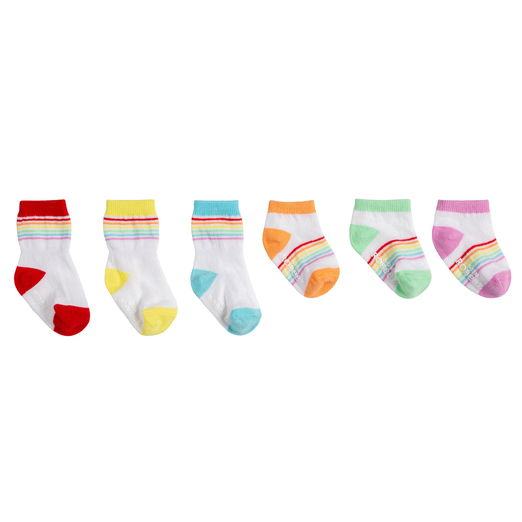 Robeez Kick Proof Socks 6 Pair - Rainbow Essentials
