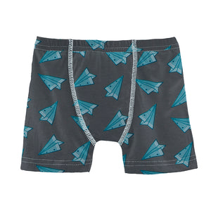 Kickee Pants Print Boxer Brief - Lined Paper Airplanes