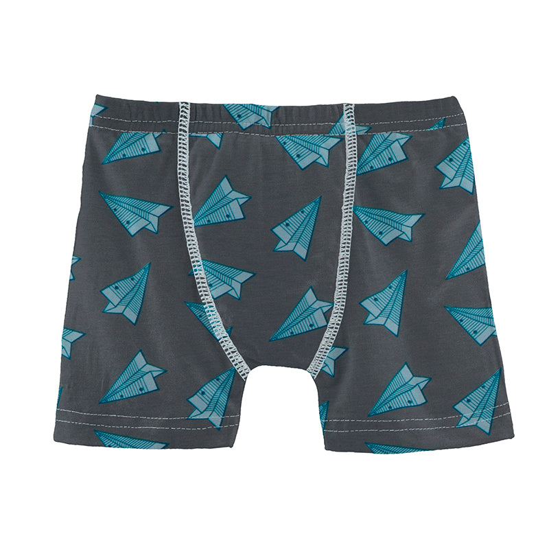 Kickee Pants Print Boxer Brief - Lined Paper Airplanes