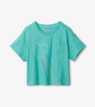 Load image into Gallery viewer, Hatley Girls Shooting Heart Front Pocket Boxy Tee
