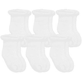Kushies Newborn Socks 6 PK - White