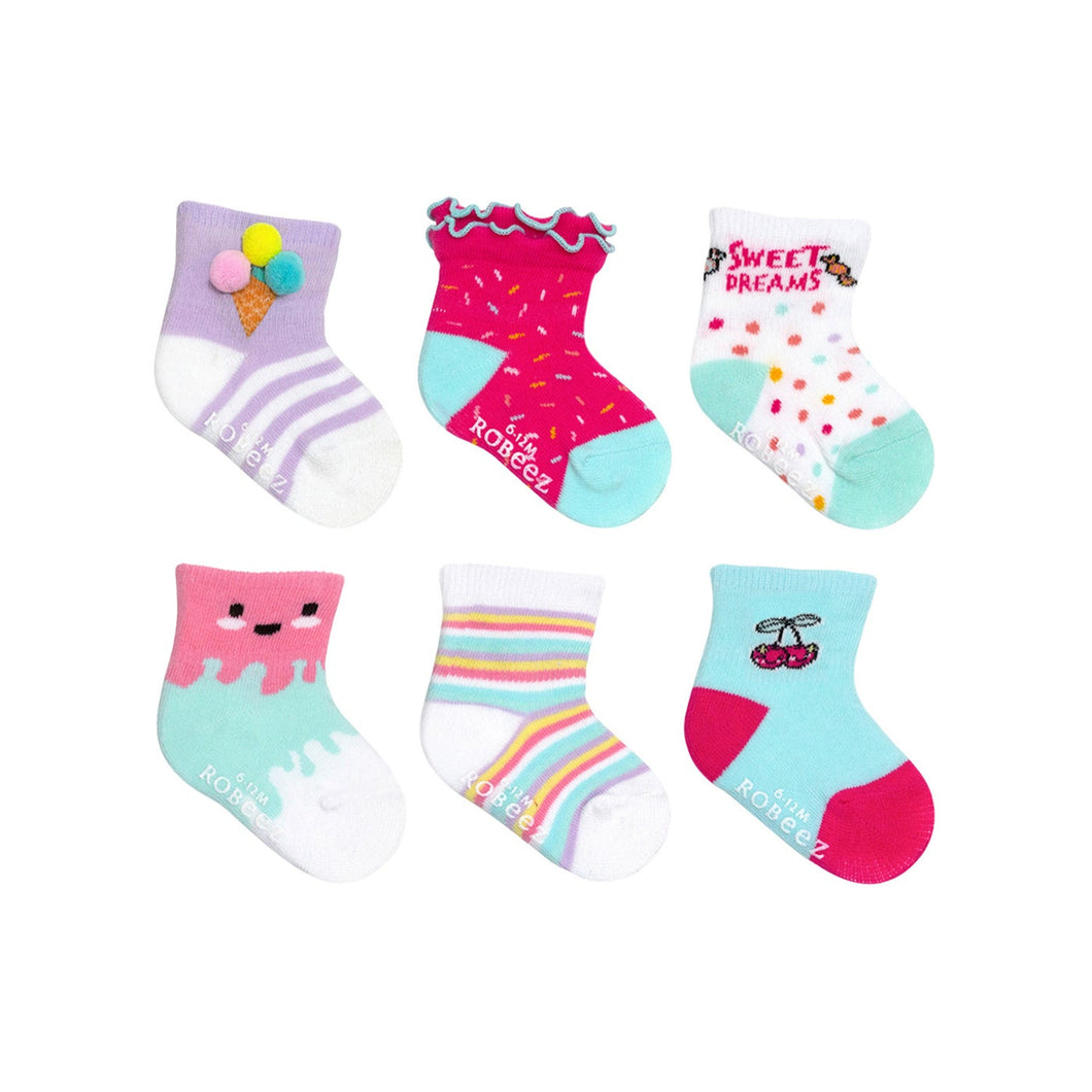 Robeez 6 PK Infant Socks - Sweet Treats