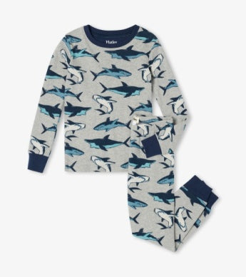Hatley Boys Swimming Sharks Organic Cotton Pajama Set