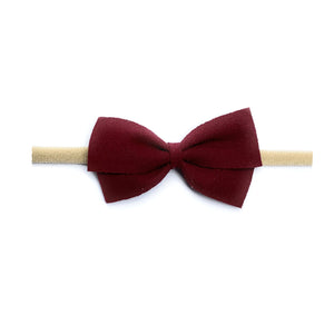 Baby Wisp Thali Faux Suede Bow Headband