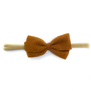 Baby Wisp Thali Faux Suede Bow Headband