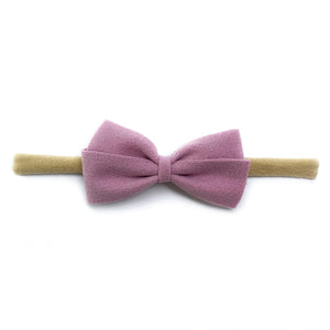 Baby Wisp Thali Faux Suede Bow Headband