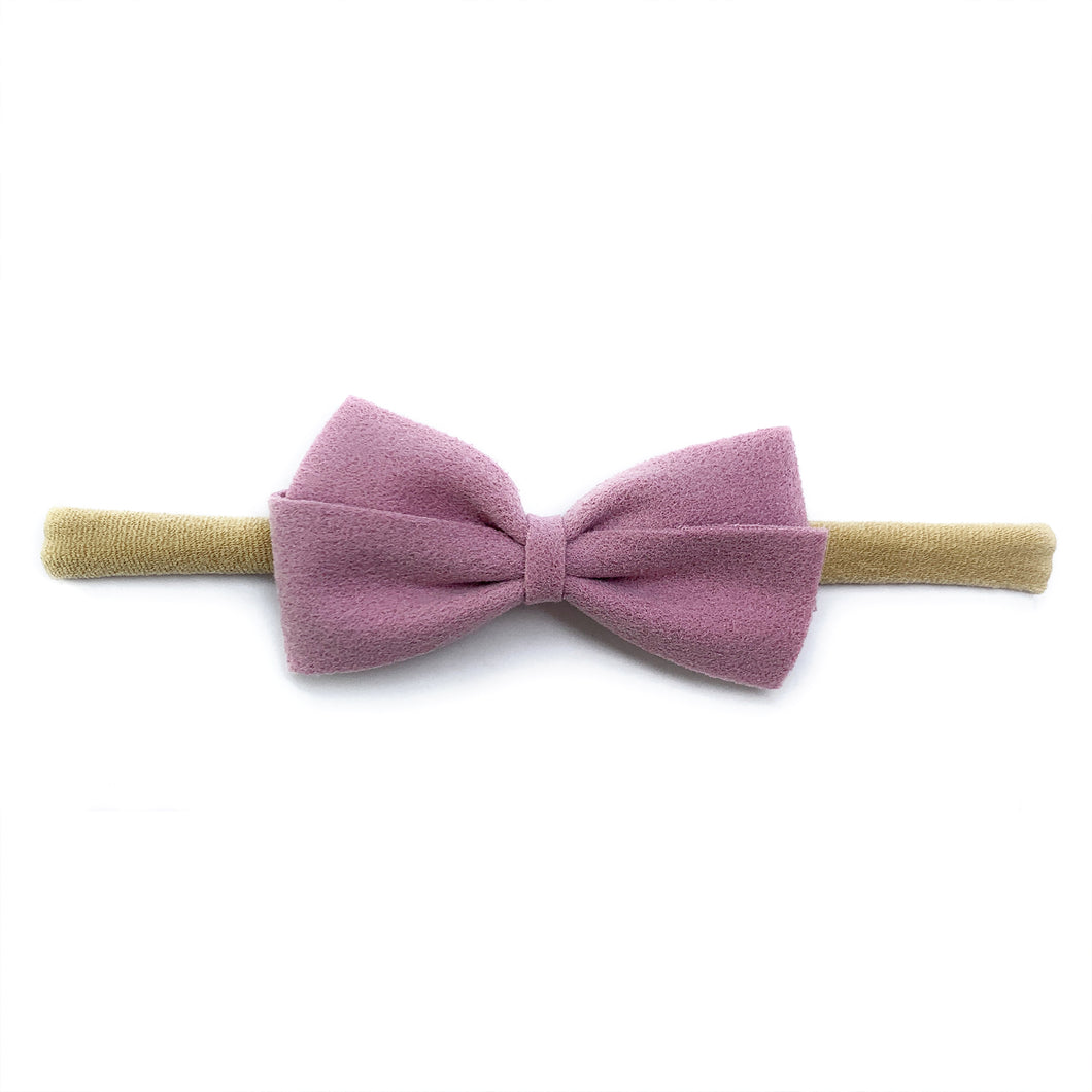 Baby Wisp Thali Faux Suede Bow Headband