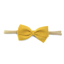 Load image into Gallery viewer, Baby Wisp Thali Faux Suede Bow Headband
