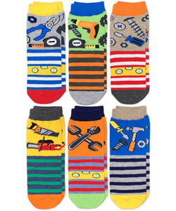 Jefferies Socks Boys Tool Pattern Crew Socks - 6 Pack