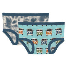 Load image into Gallery viewer, Kickee Pants Print Training Pants Set - Deep Sea Tie Dye &amp; Summer Sky Vintage Vans
